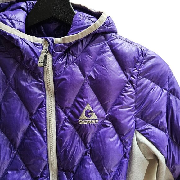 Gerry Down Kids' Quilted Puffer Jacket With Hood Purple & Gray Size Medium - Picture 4 of 12